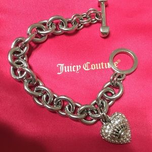 Juicy Couture iconic pave heart bracelet.